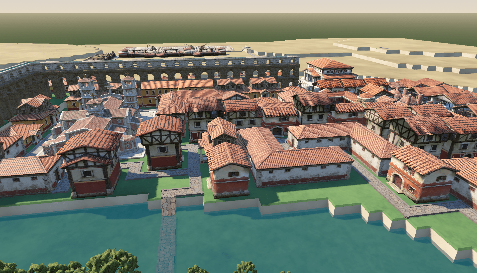 Housing district beside the aqueduct