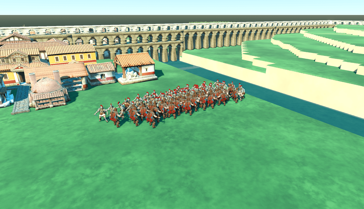 Infantry formation facing the colonia